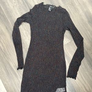 Sheer Black multicolor long sleeve slip